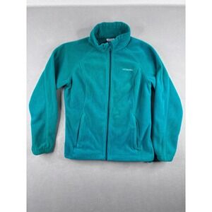 Columbia Womens Benton Springs Full Zip Fleece Jacket Teal Blue Large Outdoor